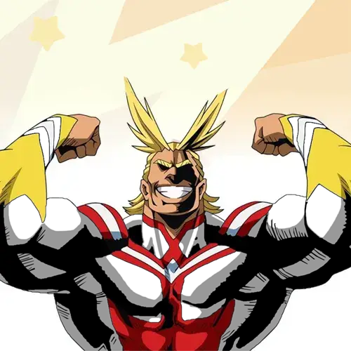 All Might color-memory reference with the hero suit color removed