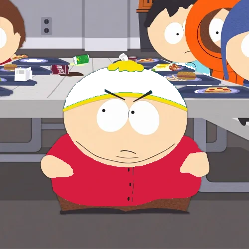 Eric Cartman color-memory reference with the beanie color removed