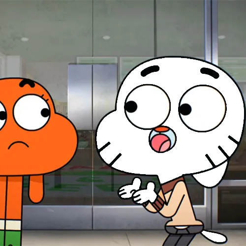 Gumball Watterson color-memory reference with the fur color removed